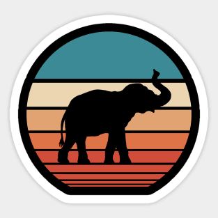 Elephant Retro Sunset Sticker